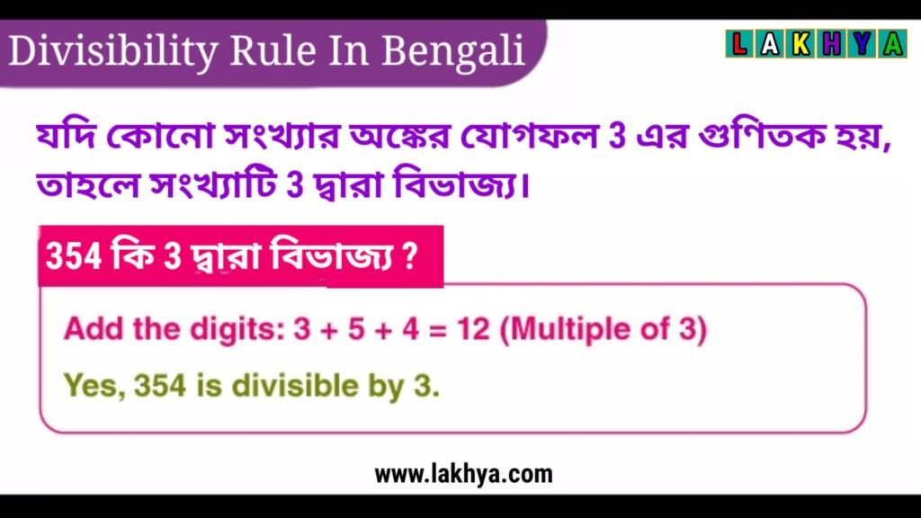 Divisibility Rule in Bengali-বিভাজ্যতা নিয়ম