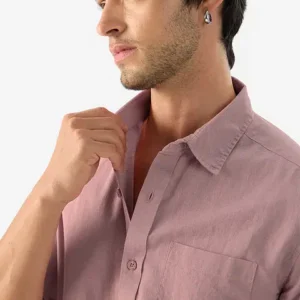 Men’s Dusty Rose Casual Cotton Shirt