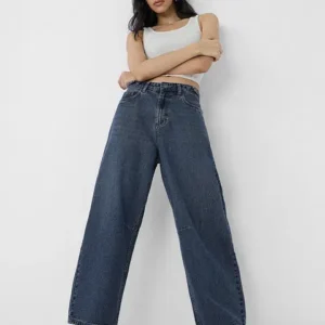 Dark Wash Wide Leg High-Rise Jeans