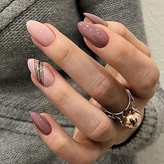 Elegant Nude Ombre with Gold Accents