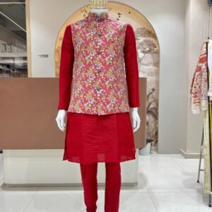 Traditional Kurta with Embellished Nehru Jacket