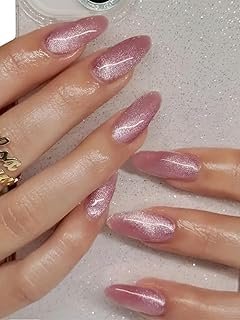 Rose Gold Glitter Stiletto Nails
