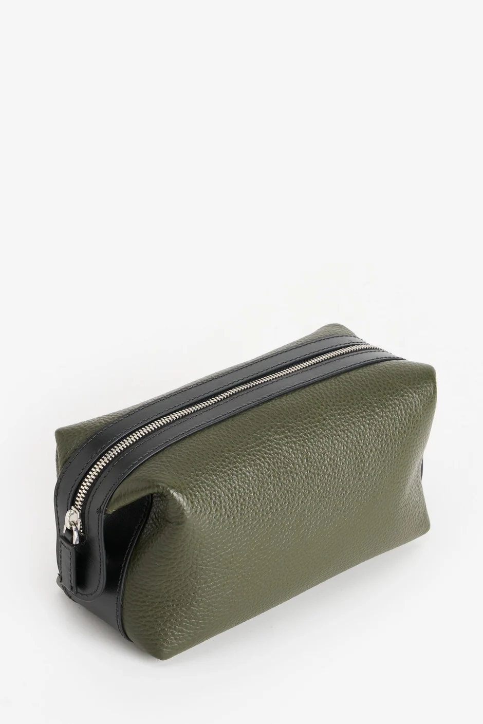 Olive Green Leather Toiletry Bag