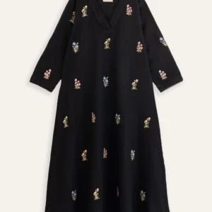 Black Floral Empire Dress