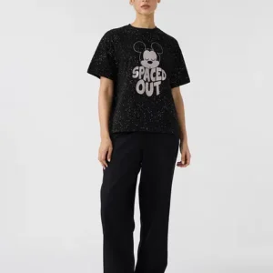 Mickey Mouse Speckled Black T-Shirt