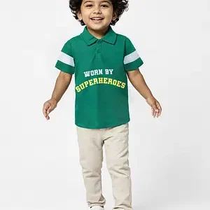 Superhero Vibes Green Polo Tee
