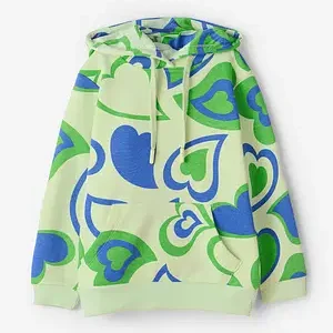 Colorful Heart Pattern Hoodie