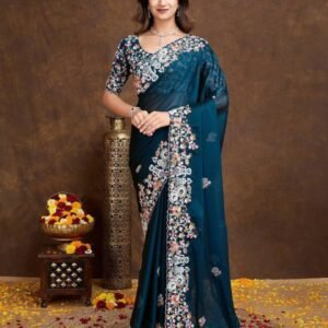 Serenity Embroidered Silk Saree