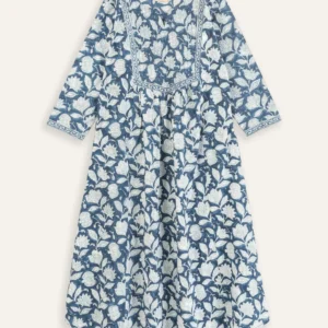 Blue Floral Printed Dress