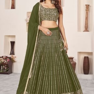 Dark green Enchantment Lehenga