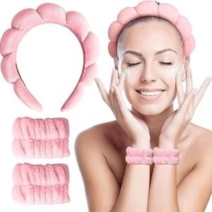 Pink Heart-Shaped Headband and Wrist Set