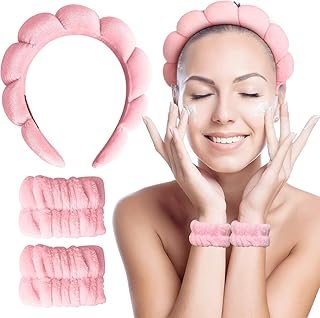 Pink Heart-Shaped Headband and Wrist Set