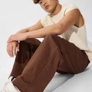 Casual Brown Relaxed Fit Trousers