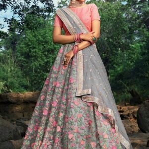 Pink Floral Lehenga