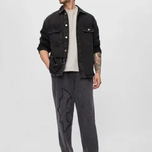 Fit Wide-Leg Brown Trousers