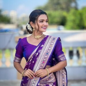 Purple Banarasi Saree