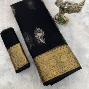 Black and Gold Brocade Saree