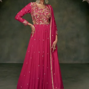 Pink Embroidered