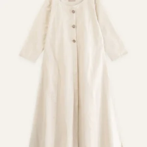Off-White Front-Button Cotton Kurta