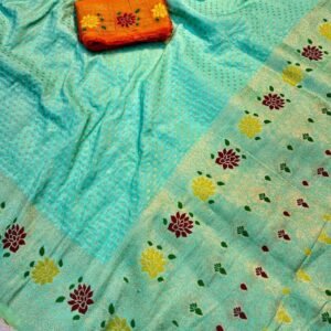 Mint Green Banarasi Saree