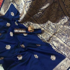Royal Blue Banarasi Saree