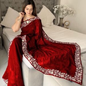 Crimson Embroidered Saree