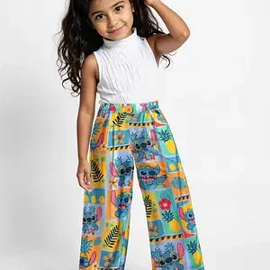 Colorful Animal Print Wide-Leg Pants