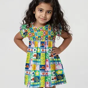 Colorful Patchwork Print Dress