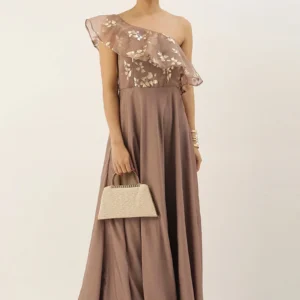Elegant One-Shoulder Ruffle Maxi